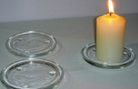 Glass Plate Candle Holder